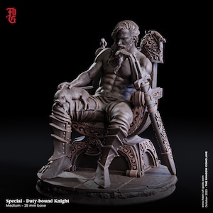 duty-Bound Knight Miniatur: 3D Gedrucktes RPG Modell (Flesh of Gods)