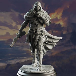 Soulforged Gunslinger Miniature: 3D Printed Tabletop RPG Figure