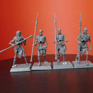 Undead Skeleton Spearmen - 14K Resin TTRPG, DND miniatures