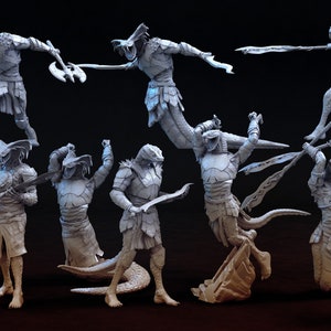 3D Gedruckt Serpent warrior 2: Tabletop RPG Miniaturen