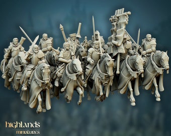 Questing Knights | 28-75mm Resin Mini | 14K Resin Print at 20µm | Tabletop RPG, D&D Model | Highlands Miniatures