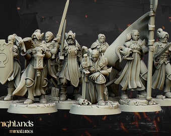 Die Kriegerin der Lady | 28-75 mm Harz Mini | 14K Resin Druck bei 20µm | Tabletop-Rollenspiel, D & D Modell | Highlands Miniaturen