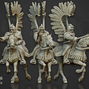 Winged Hussars 32mm / 28mm Ideal for Tabletop RPGs Dungeons and Dragons Highlands Miniatures image 3