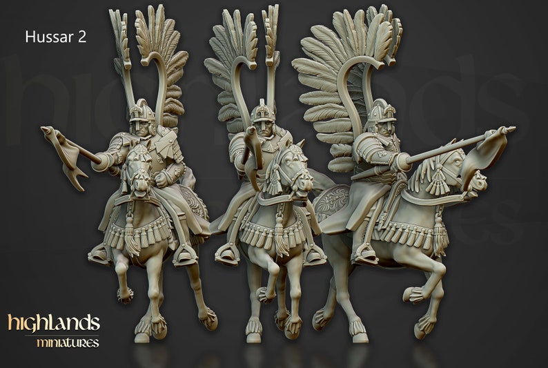 Winged Hussars 32mm / 28mm Ideal for Tabletop RPGs Dungeons and Dragons Highlands Miniatures image 3