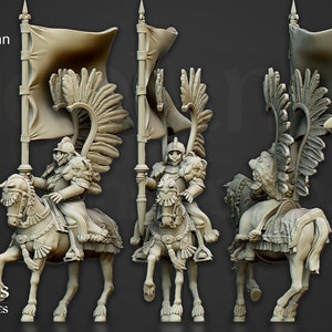 Winged Hussars 32mm / 28mm Ideal for Tabletop RPGs Dungeons and Dragons Highlands Miniatures image 9