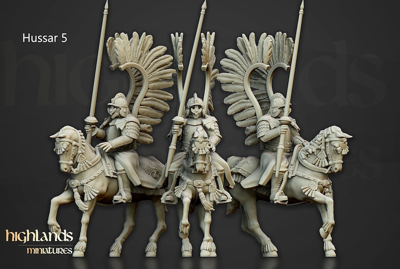 Winged Hussars 32mm / 28mm Ideal for Tabletop RPGs Dungeons and Dragons Highlands Miniatures image 6