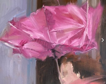 Blow Out Pink. original oil painting, original art.