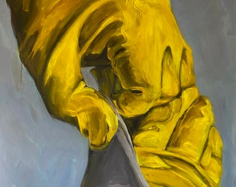 Big Stubborn Gloves  - giclée art print, limited edition, based on original oil painting, contemporary art