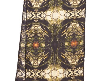 Silk scarf, 'Continuous' original design, 100% silk twill scarf with hand-rolled hem
