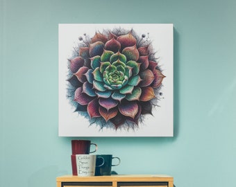 Watercolor Botanical Print, Succulent art, Succulent art print, Floral print, Home wall decor, cottage core, plant art, 2 of 4