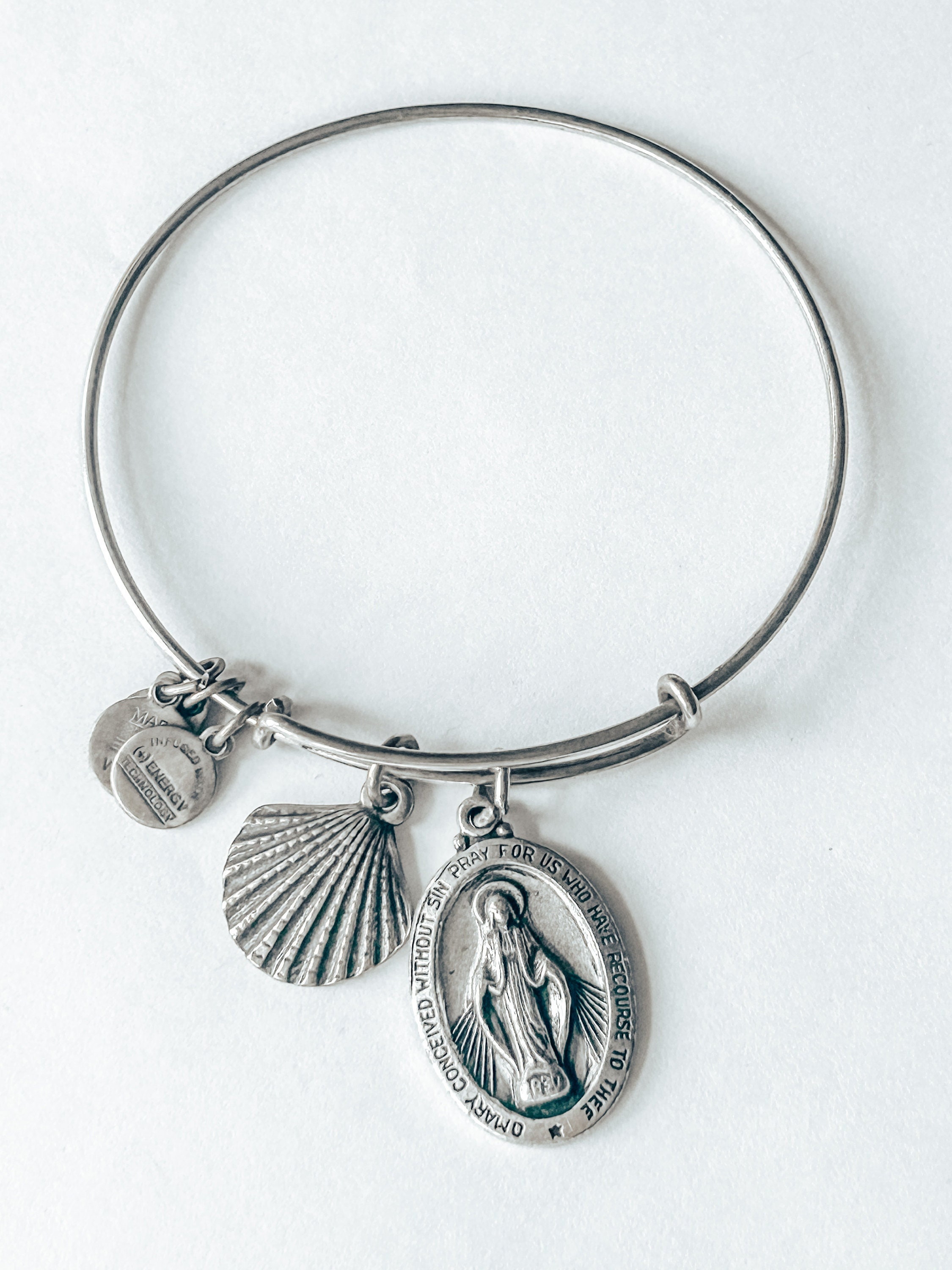 RETIRED Alex Ani Silver Bangle Bracelet Sea Shell AND the - Main Image