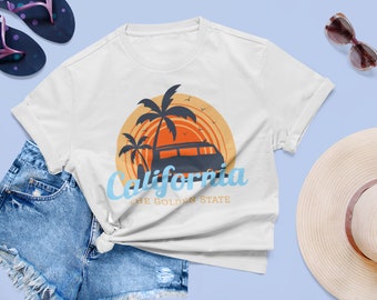 California Golden State Shirt, Retro Vintage Trendy California Shirt, California Sunset Shirt, 70s Cali Tee, West Coast Tee, Cali Girl Shirt