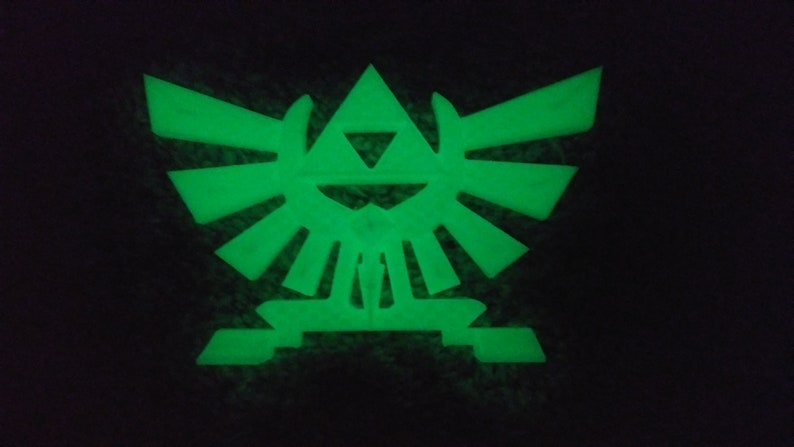 Zelda Triforce symbol glow in the dark 2d print