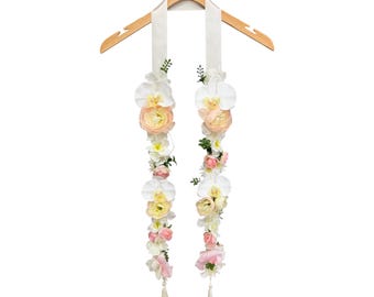 Artificial Flower Graduaton Leis/Stole/Tassle - Keepsake for College, High School Graduation
