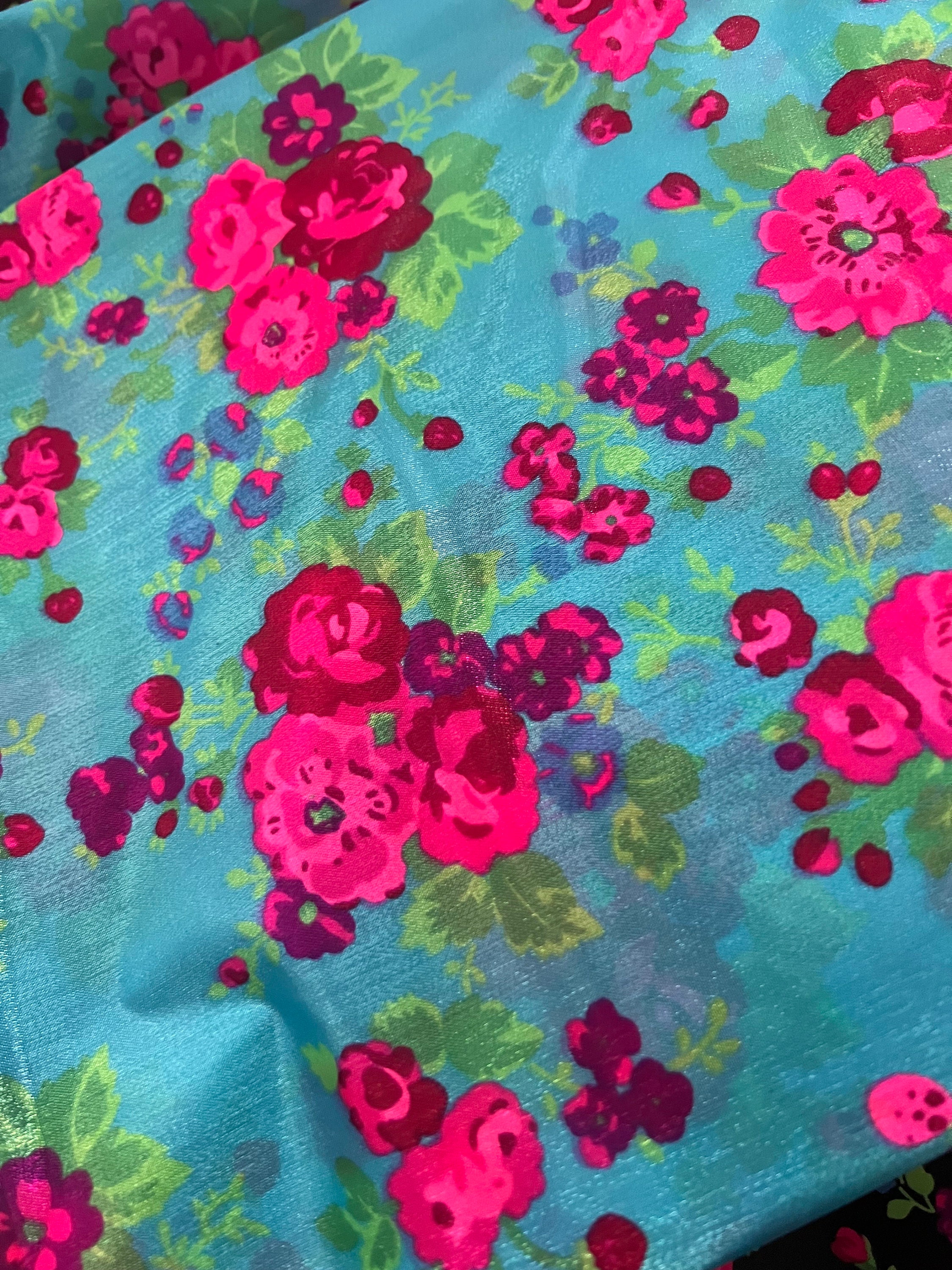 Tulip/flower Floral Thai Fabric Ntaub Thai Li Loo Hmong Etsy