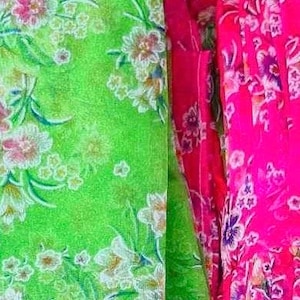 Sheer Hmong Fabric Flower Print