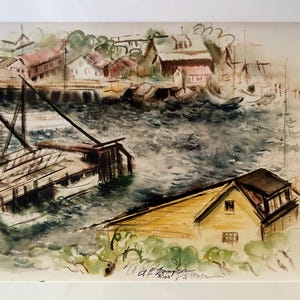 Boote in Gloucester | 8 x 12 Druck Atlanta Sampson Aquarell