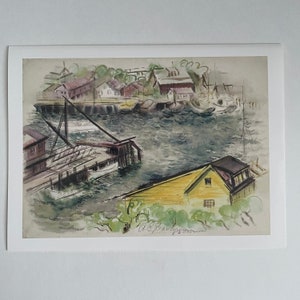 Boote in Gloucester | Atlanta Sampson Aquarell leere Innenseitenkarte, jeder Anlass