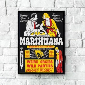 Marijuana 1930 Movie Poster Print, Vintage Movie Poster, Printable Movie Posters, Movie Wall Art, Vintage Film Art, Classic Posters 4 Sizes