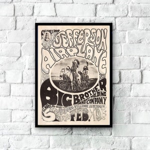 1966 Jefferson Airplane Poster - A Tribal Stomp, Bob Cohen&#39;s Last, Greatest Family Dog Concert Poster, Psychedelic Poster, Poster Downloads