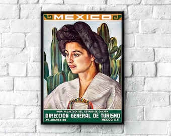 Vintage Mexican Travel Poster - Vintage Travel Poster, Mexico Wall Art, Mexico Print, Printable Mexico Travel Poster, Retro Travel Gift