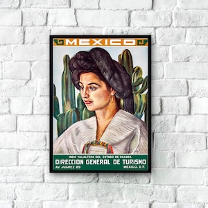 Vintage Mexican Travel Poster - Vintage Travel Poster, Mexico Wall Art, Mexico Print, Printable Mexico Travel Poster, Retro Travel Gift