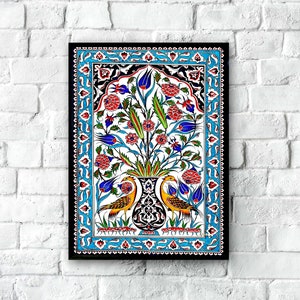 Vintage Turkish Art, Ottoman Floral Print, Islamic Wall Art, Turkish Wall Art, Turkish Prints, Turkish Decor, Persian Art, Arabic Art