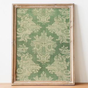 Vintage Green Tapestry Art, Antique Textile Printable, Neutral Tapestry Art, Vintage Tapestry, Vintage Art Print, North Prints, Vintage Art