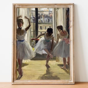 Antique Dancer Painting, Vintage Ballet Dance, Dancer Art Print, Ballet Dancer, Antique Ballerina Print, Rustic Moody Art, Girls Room Art