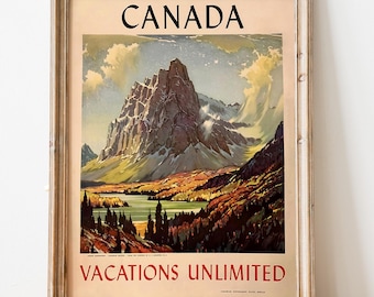 Canada Vintage Travel Poster, Retro Travel Poster, Canada Travel Poster, Canadian Poster, Vintage Travel Poster, Canada Travel Art Printable