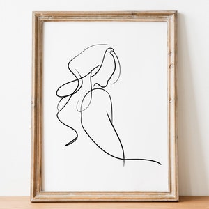 Woman Line Art Print, Female Poster, Minimalist Woman Art, Abstract Line Art, Printable Wall Art, Female Line Art, Line Art Sketch Printable