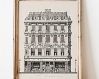 Bocetos de arquitectura antigua, ilustración vintage de arquitectura, arte arquitectónico vintage, impresión de dibujo arquitectónico, boceto vintage