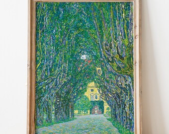 Gustav Klimt Art Print, Avenue To Kammer Castle, Botanical Print, Vintage Print, Canvas Print, Famous Art Prints, Printable Art, Wall Decor