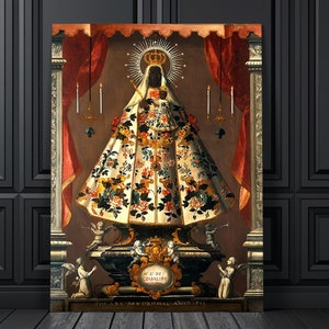 Antique Black Madonna Art Print, Black Virgin Mary, Madonna And Child, Virgin Mary Art, Christian Wallart, Vintage Spanish Art, Catholic Art