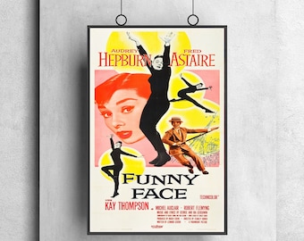 Funny Face Movie 1957 Original Poster, INSTANT DOWNLOAD 3 Sizes, Vintage Movie Poster, Vintage Film Art, Vintage Movie Wall Art, Retro Movie