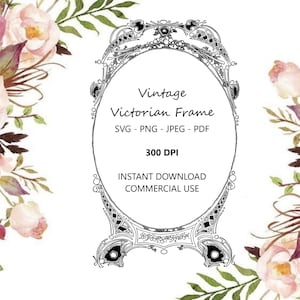 Vintage Victorian Circle Frame SVG, Vintage Frames SVG, Frame Clipart, Border Element, Antique Decorative Frame, Vector Ornate Geometric