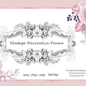 Vintage Frame SVG,  Victorian Frame Clipart, Border Svg, Ornament Svg, Decorative Frame, Border Element, Vintage Decor, Antique Frame PNG