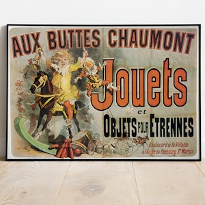 Poster Palace Learning Jouets come visto nell'appartamento di Monica su Friends, poster di Aux Buttes Chaumont Jouets, pubblicità vintage stampabile
