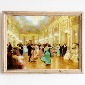 Una noche elegante - Impresión de pintura francesa vintage, pintura al óleo antigua, pintura victoriana, decoración francesa, impresión de arte vintage, arte imprimible