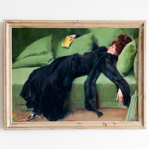 After The Ball, Decadent Young Woman, Antique Woman Portrait Painting, Victorian Art Print, Woman Painting, Printable Wall Art