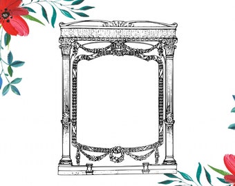 Vintage Roman Frame With Lions, Vintage Decorative Frame SVG, Border Frame SVG, Decorative Ornaments, Vintage Border SVG, Border Clipart