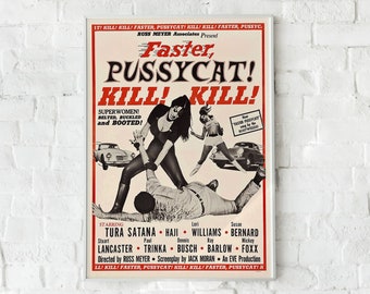 Faster Pussycat 1965 Movie Poster Print, Original Film Poster, Vintage Movie Poster, Cult Classic Posters, Movie Room Poster, Movie Art