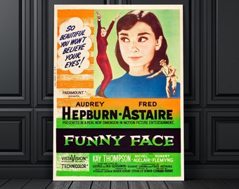 Funny Face Movie 1957 Rare Original Poster, INSTANT DOWNLOAD 3 Sizes, Vintage Movie Poster, Vintage Film Art, Vintage Movie Wall Art,