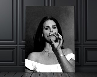 Black and White Lana Del Rey Photo Print, Vintage Lana Del Rey Photo, Lana Del Rey Poster, Music Gifts, Lana Del Rey Art, Music Wall Art