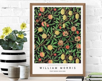 William Morris Print, Fruit Bough Print, William Morris Art, William Morris Exhibition Poster, Botanical Poster, Art Nouveau Wall Art Print