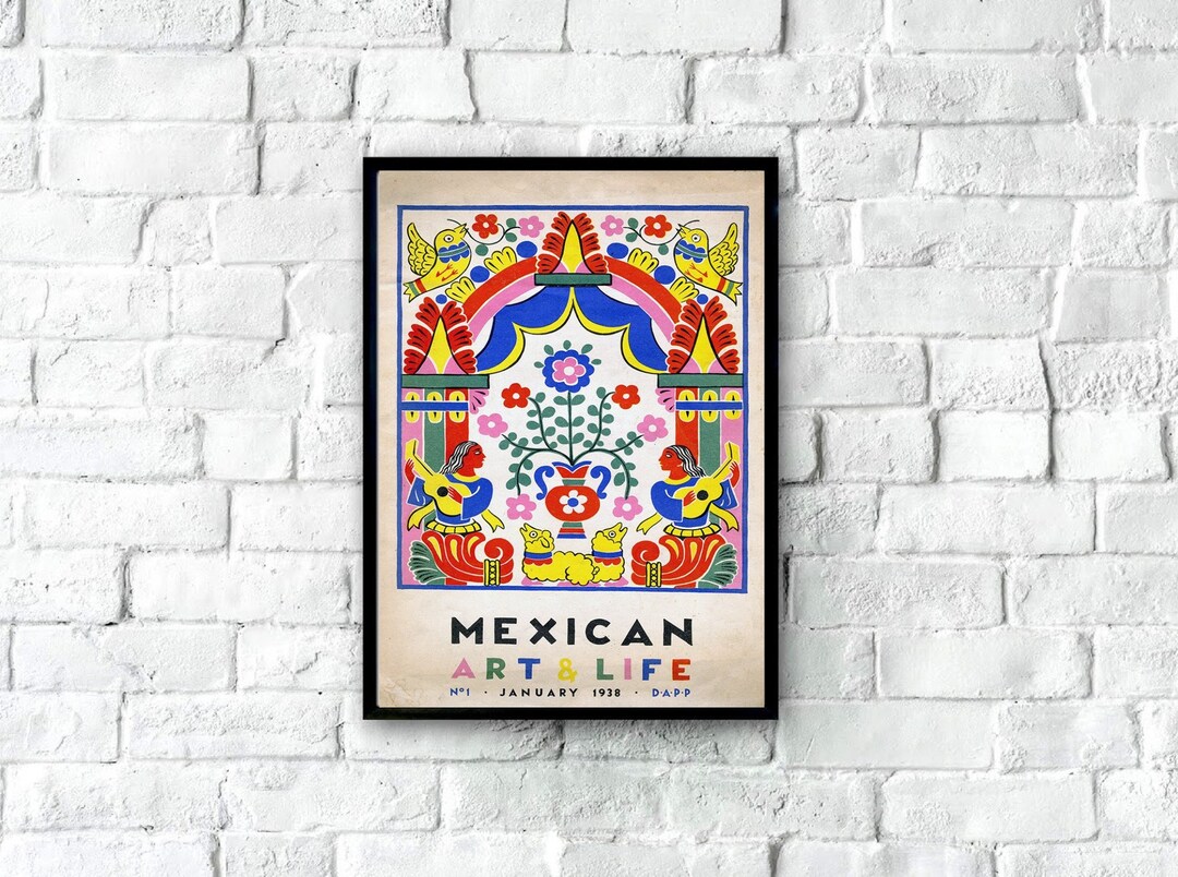 Vintage Mexican Art and Life Poster 1938, Mexico Wall Art, Vintage ...