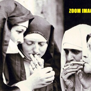 Nuns Lighting Cigarettes 1931, Nuns Smoking Poster, Vintage Print, Smoking Women, Smoking Nuns Print, Black and White Print, Retro Smoking image 8