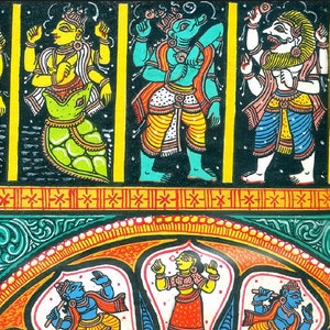 Ilustrações vintage de Dashavatar, arte de parede hindu, presente de inauguração, impressão de arte indiana, pintura hindu, presente hindu, arte hindu, deus hindu imagem 8
