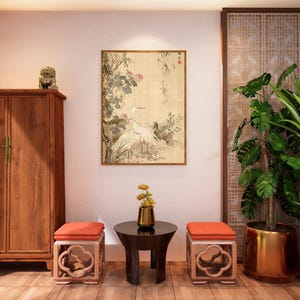 Elegant Japanese botanical wall art digital download