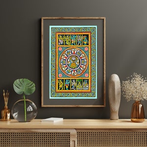 Ilustrações vintage de Dashavatar, arte de parede hindu, presente de inauguração, impressão de arte indiana, pintura hindu, presente hindu, arte hindu, deus hindu imagem 7